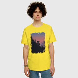 Мужская футболка хлопок Oversize Медведь и внедорожник - фото 2
