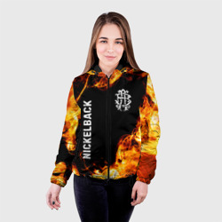 Женская куртка 3D Nickelback и пылающий огонь - фото 2