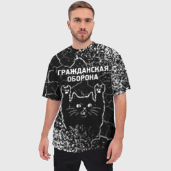 Мужская футболка oversize 3D Группа Гражданская Оборона и рок кот - фото 2