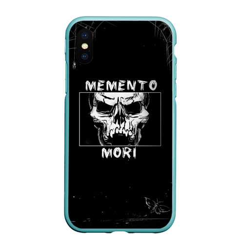 Чехол для iPhone XS Max матовый Skull - Memento mori, цвет мятный