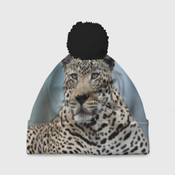 Шапка 3D c помпоном Леопард африканский