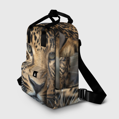 Женский рюкзак 3D с принтом Молодой леопард, фото на моделе #1
