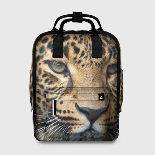 Женский рюкзак 3D с принтом Молодой леопард, вид спереди #2