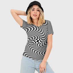 Женская футболка 3D Slim Гипнотическая спираль - оптическая иллюзия - фото 2