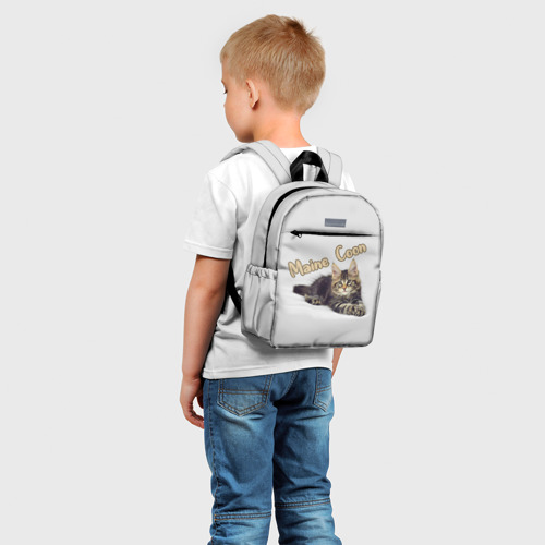 Детский рюкзак 3D с принтом Мейн-кун котёнок, фото на моделе #1