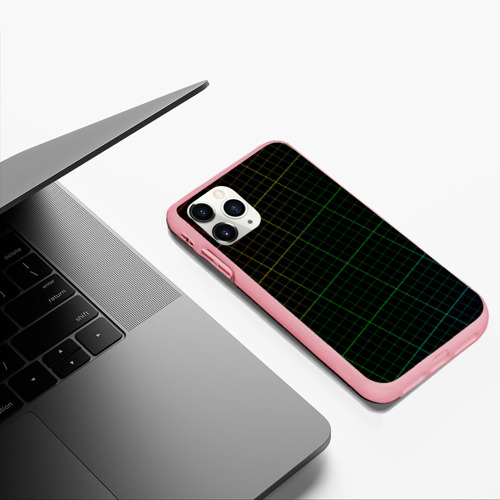 Чехол для iPhone 11 Pro Max матовый с принтом Радужная сетка - текстура, фото #5