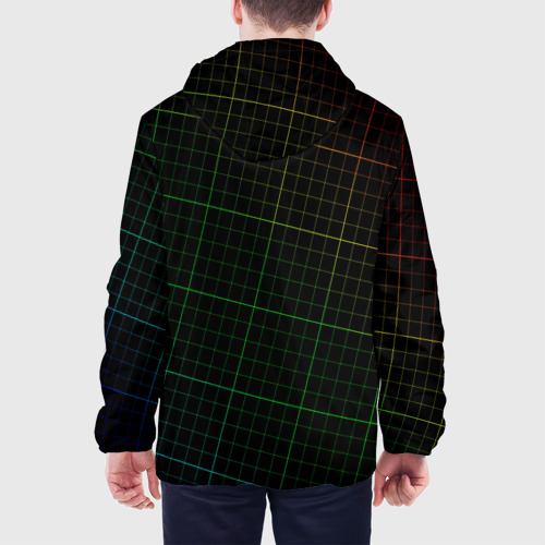 Мужская куртка 3D с принтом Разметка осциллографа - текстура, вид сзади #2