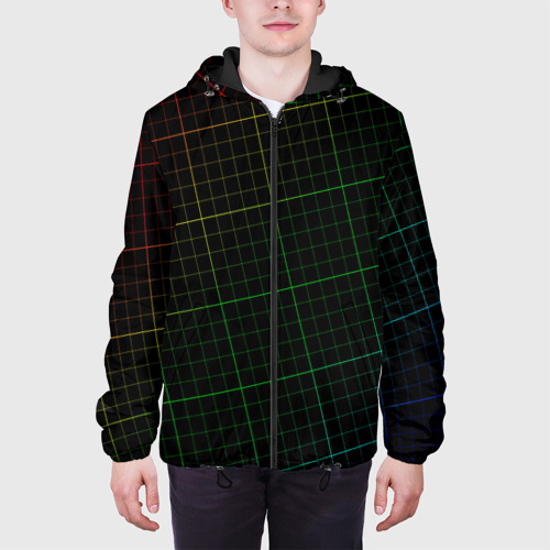 Мужская куртка 3D с принтом Разметка осциллографа - текстура, вид сбоку #3