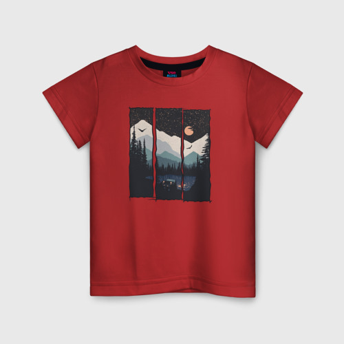 Детская футболка хлопок с принтом Бездорожье Сибирь, вид спереди #2
