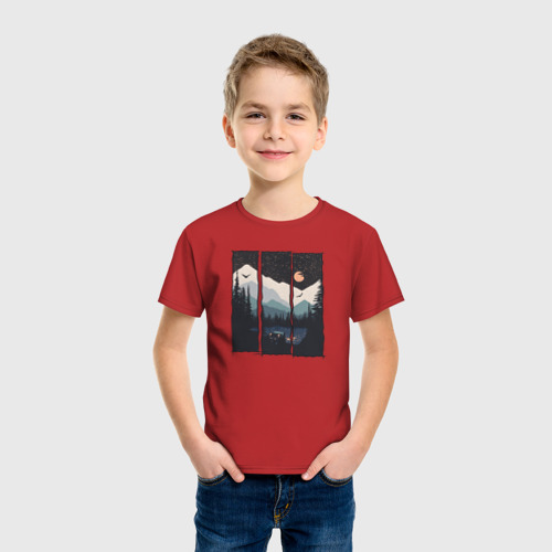 Детская футболка хлопок с принтом Бездорожье Сибирь, фото на моделе #1