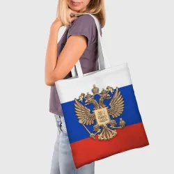 Шоппер 3D Герб России на фоне флага - фото 2