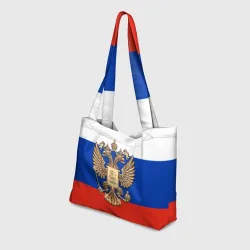 Пляжная сумка 3D Герб России на фоне флага - фото 2