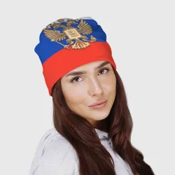 Шапка 3D Герб России на фоне флага - фото 2