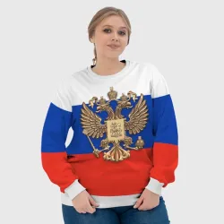 Женский свитшот 3D Герб России на фоне флага - фото 6