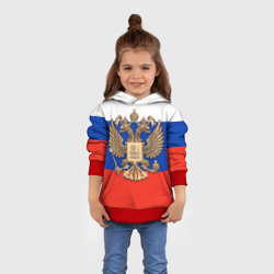 Детская толстовка 3D Герб России на фоне флага - фото 2