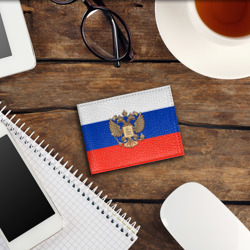 Обложка для студенческого билета Герб России на фоне флага - фото 2
