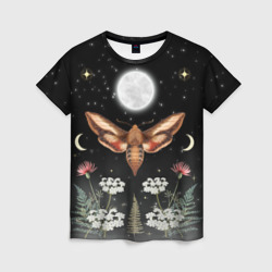 Мотылек в ночи под луной – Женская футболка 3D с принтом купить со скидкой в -23%