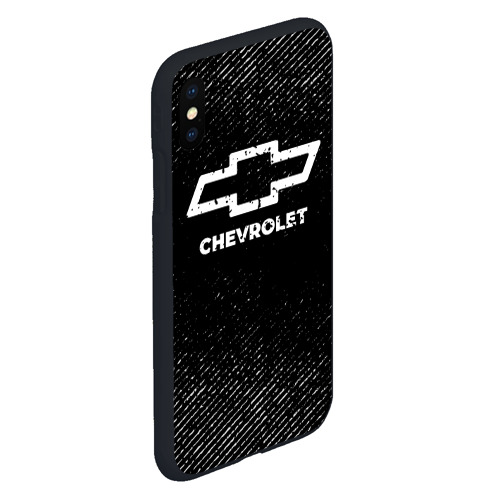 Чехол для iPhone XS Max матовый Chevrolet с потертостями на темном фоне - фото 3