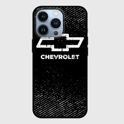 Чехол для iPhone 13 Pro Chevrolet с потертостями на темном фоне