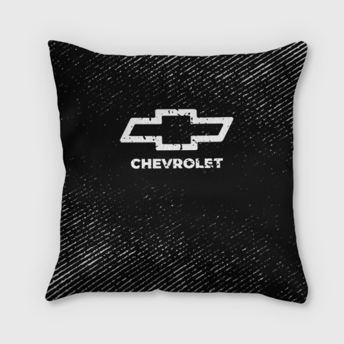 Подушка 3D Chevrolet с потертостями на темном фоне