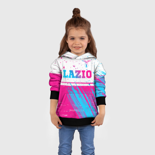 Детская толстовка 3D Lazio neon gradient style: символ сверху, цвет черный - фото 4