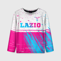 Детский лонгслив 3D Lazio neon gradient style: символ сверху