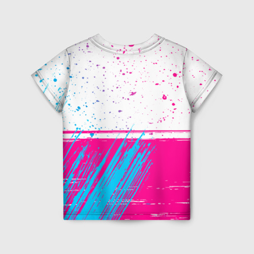 Детская футболка 3D Lazio neon gradient style: символ сверху, цвет 3D печать - фото 2