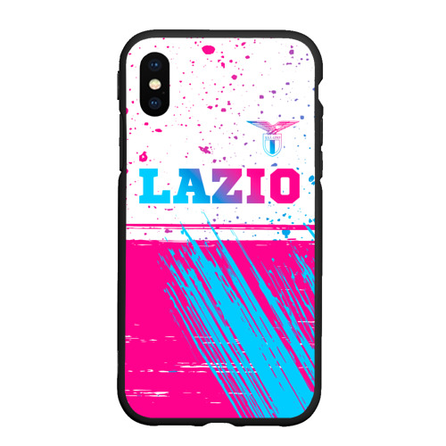 Чехол для iPhone XS Max матовый Lazio neon gradient style: символ сверху