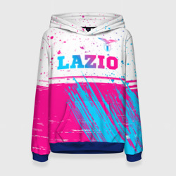 Женская толстовка 3D Lazio neon gradient style: символ сверху