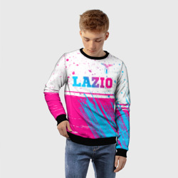 Детский свитшот 3D Lazio neon gradient style: символ сверху - фото 2