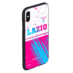 Чехол для iPhone XS Max матовый Lazio neon gradient style: символ сверху - фото 2