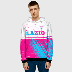 Мужская толстовка 3D Lazio neon gradient style: символ сверху - фото 2