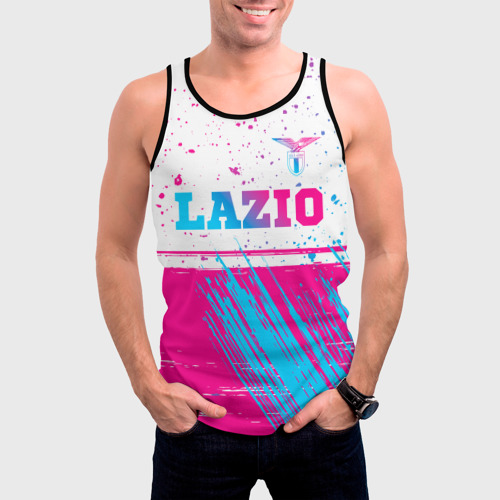 Мужская майка 3D Lazio neon gradient style: символ сверху, цвет 3D печать - фото 3