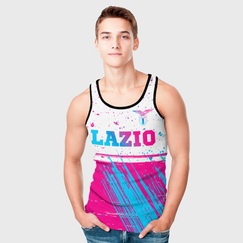 Мужская майка 3D Lazio neon gradient style: символ сверху, цвет 3D печать - фото 5