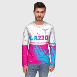 Мужской лонгслив 3D Lazio neon gradient style: символ сверху - фото 2