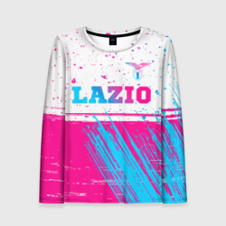 Женский лонгслив 3D Lazio neon gradient style: символ сверху