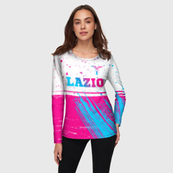 Женский лонгслив 3D Lazio neon gradient style: символ сверху - фото 2