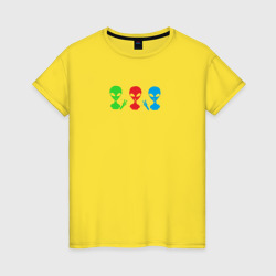 Женская футболка хлопок Three Aliens