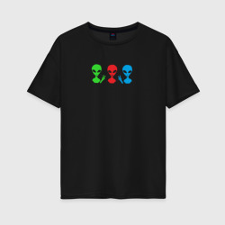 Женская футболка хлопок Oversize Three Aliens