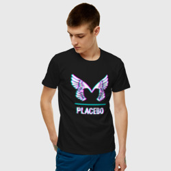 Мужская футболка хлопок Placebo glitch rock - фото 2