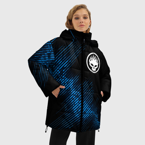Женская зимняя куртка Oversize The Offspring звуковая волна, цвет черный - фото 3
