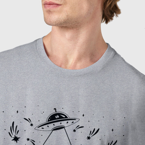 Мужская футболка хлопок Встреча Йети с неизведанным, цвет меланж - фото 6