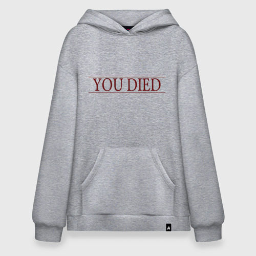 Худи SuperOversize хлопок Dark Souls - You Died, цвет меланж