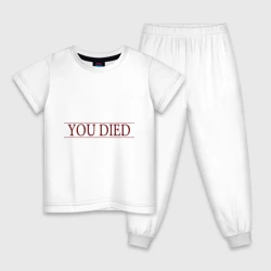 Детская пижама с белой футболкой Dark Souls - You Died