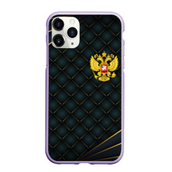 Чехол для iPhone 11 Pro матовый Russia green geometry