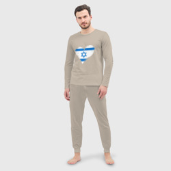 Мужская пижама с лонгсливом хлопок Сердце - Израиль - фото 2