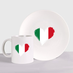 Набор: тарелка + кружка Сердце - Италия