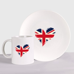 Набор: тарелка + кружка Сердце - Британия