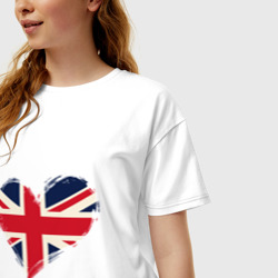 Женская футболка хлопок Oversize Сердце - Британия - фото 2