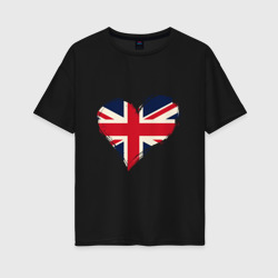 Женская футболка хлопок Oversize Сердце - Британия